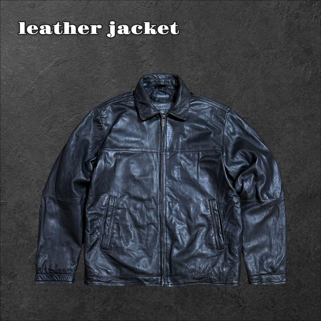 PERRY ELLISペリーエリスPORTFOLIOレザーブルゾンジャケット古着