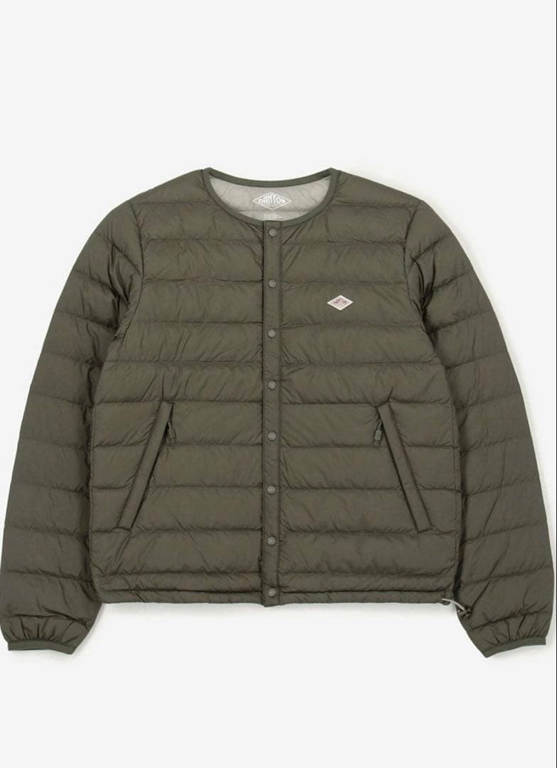 DANTON ダウンジャケット オリーブグリーン 36 中古・古着通販】DANTON (ダントン) デタッチャブルフードダウン