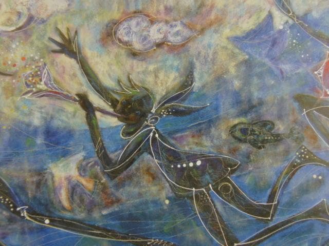 前田麻里、【夢を奏でる人】、希少な額装用画集画、新品高級額 額装付