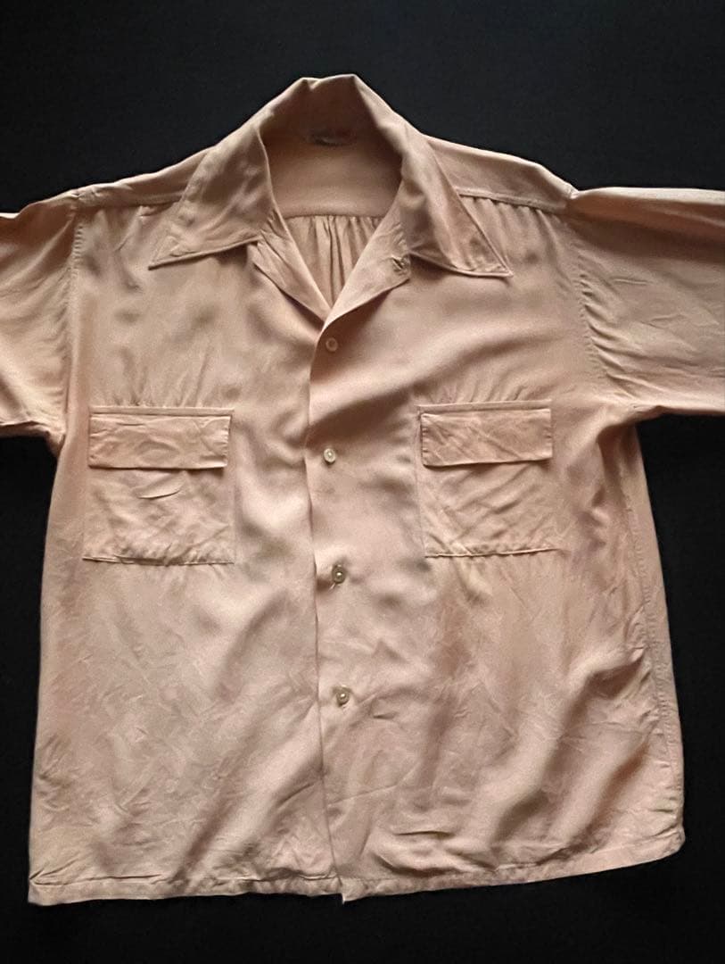 40's Ruggers BVD レーヨンシャツ サーモンピンク