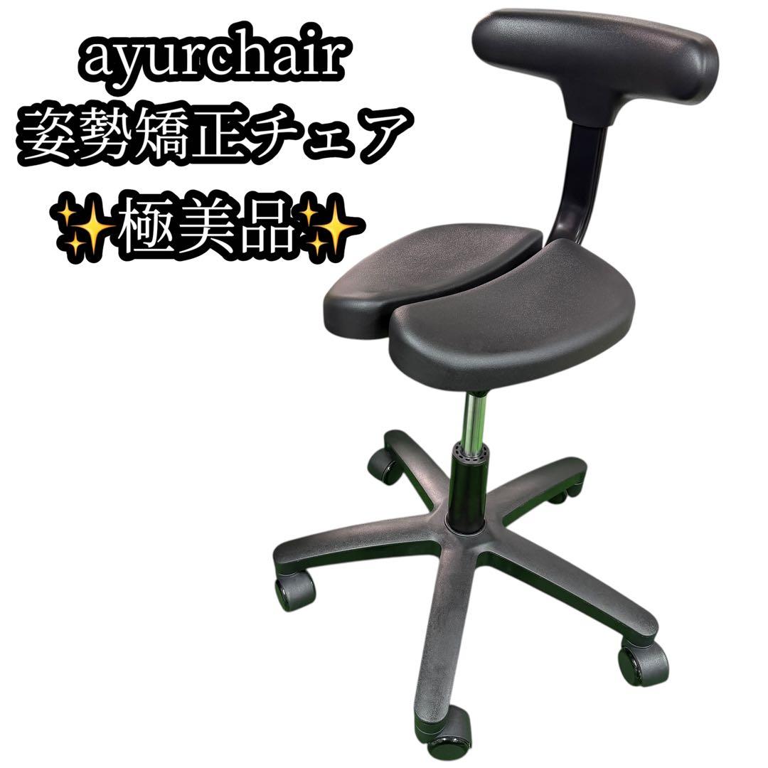 美品 ayurchair 姿勢矯正チェア ブラック アーユル・チェアー