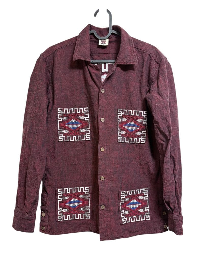 サムライ倶楽部（SAMURAI CLUB）　グアテマラシャツ　バーガンディ グアテマラ長袖シャツ サムライジーンズ SGGS17 SAMURAI JEANS 日本製