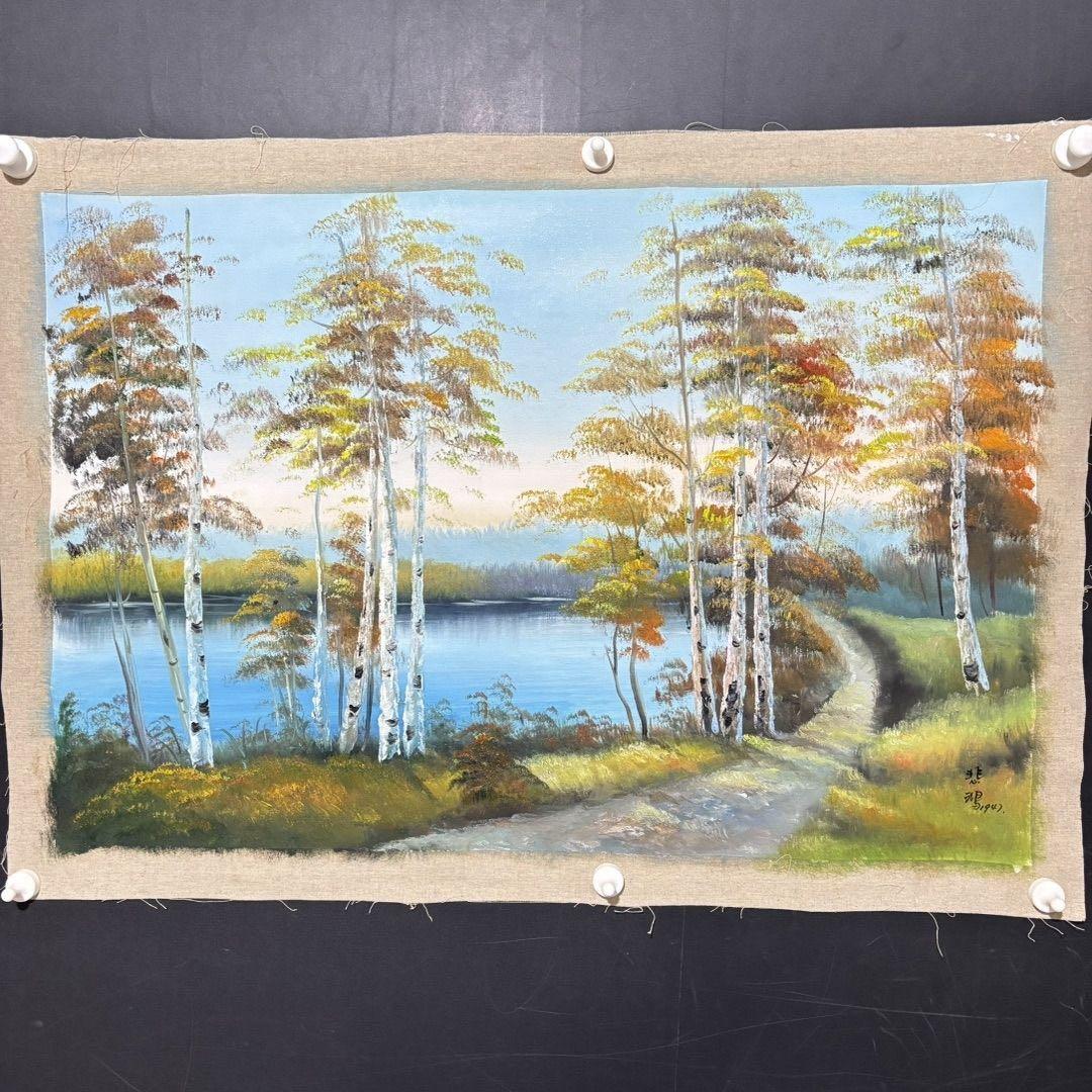 手描き 水彩油画 風景画 インテリア 絵画 約70×100cm