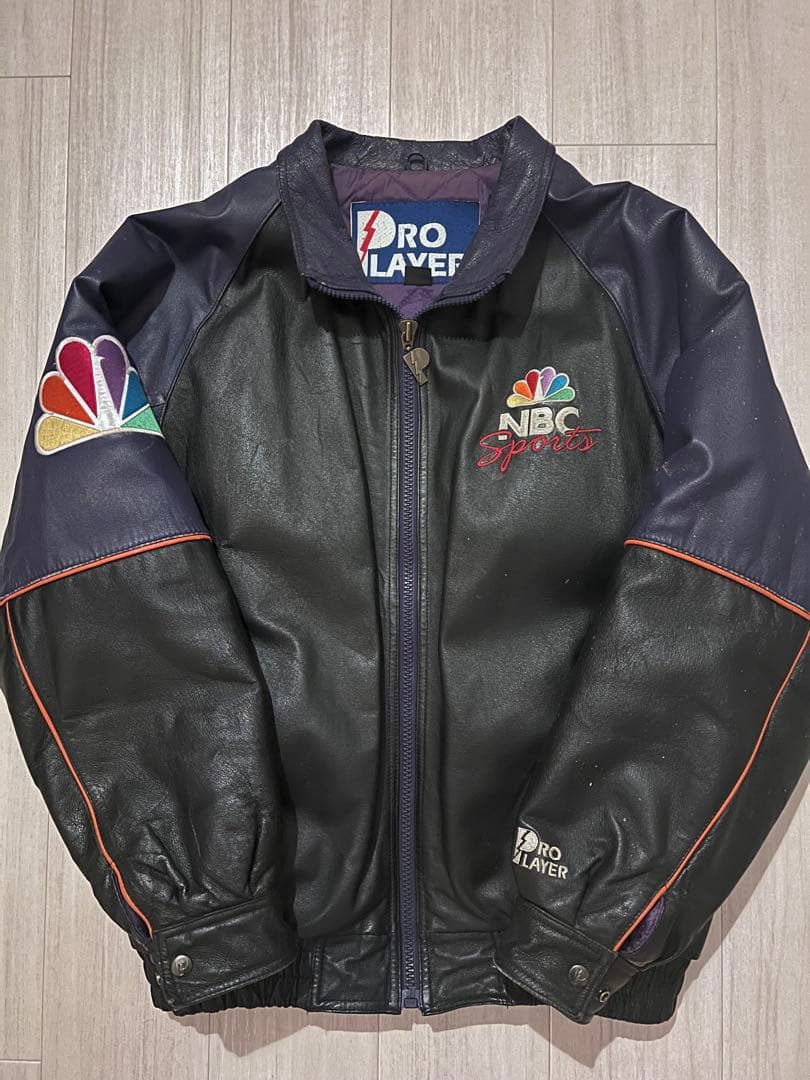 希少 90s vintage スタジャン PRO PLAYER NBC レザー