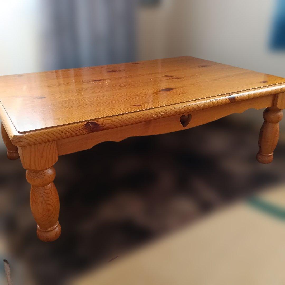 カントリー　コタツテーブル　ハートくり抜き