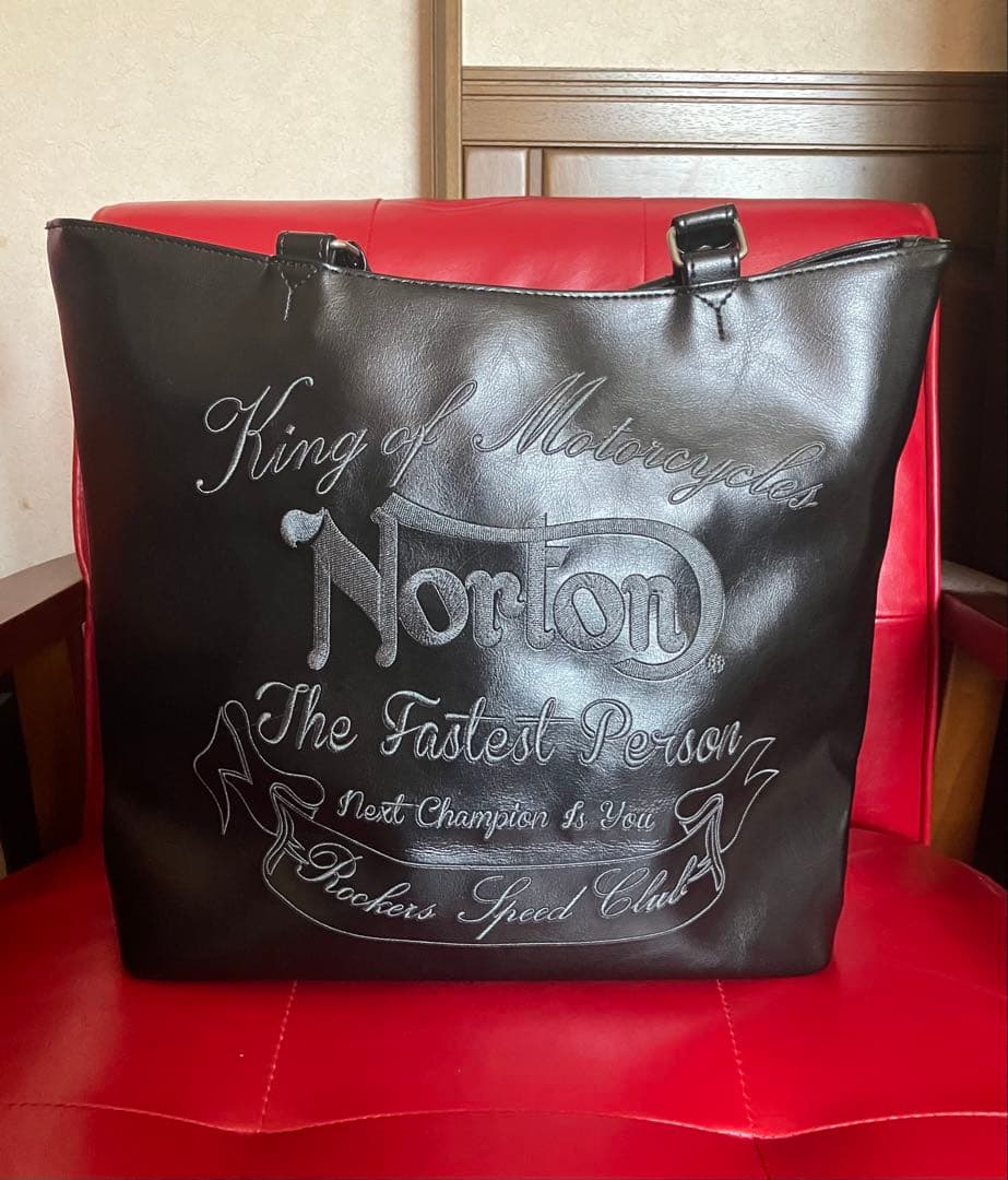 Norton ロゴ入り ブラック トートバッグ