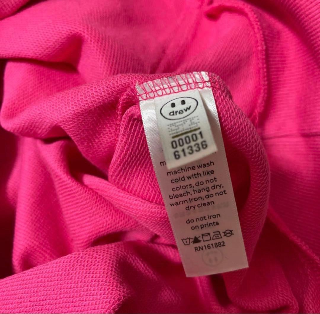 drew house スマイルロゴ パーカー Lサイズ ピンク - メルカリ