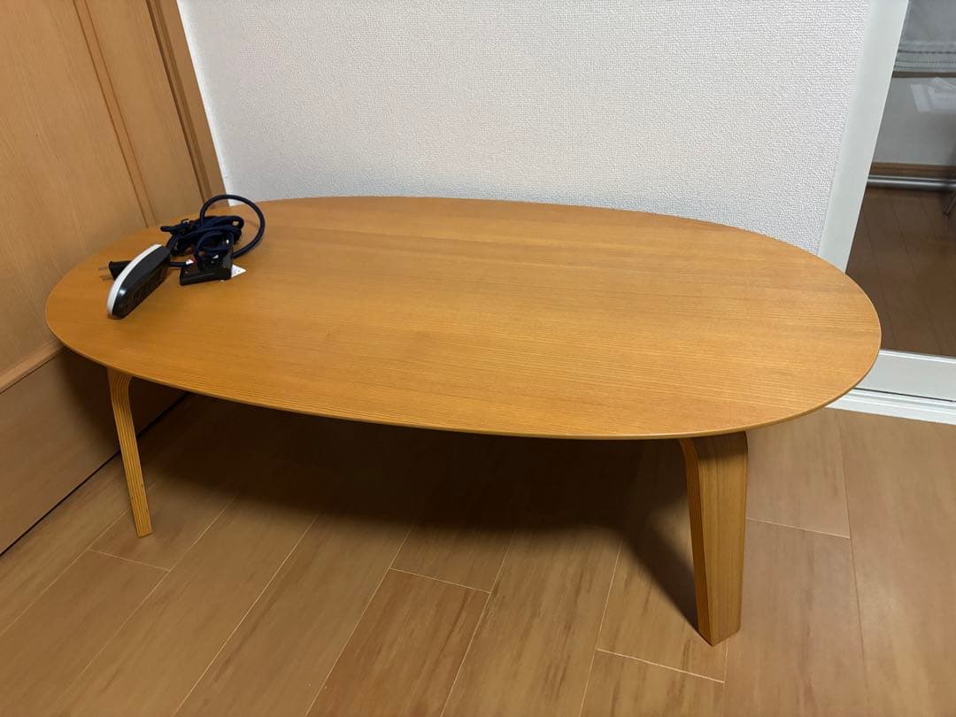 【状態良】無印こたつテーブルにもなる楕円形テーブル