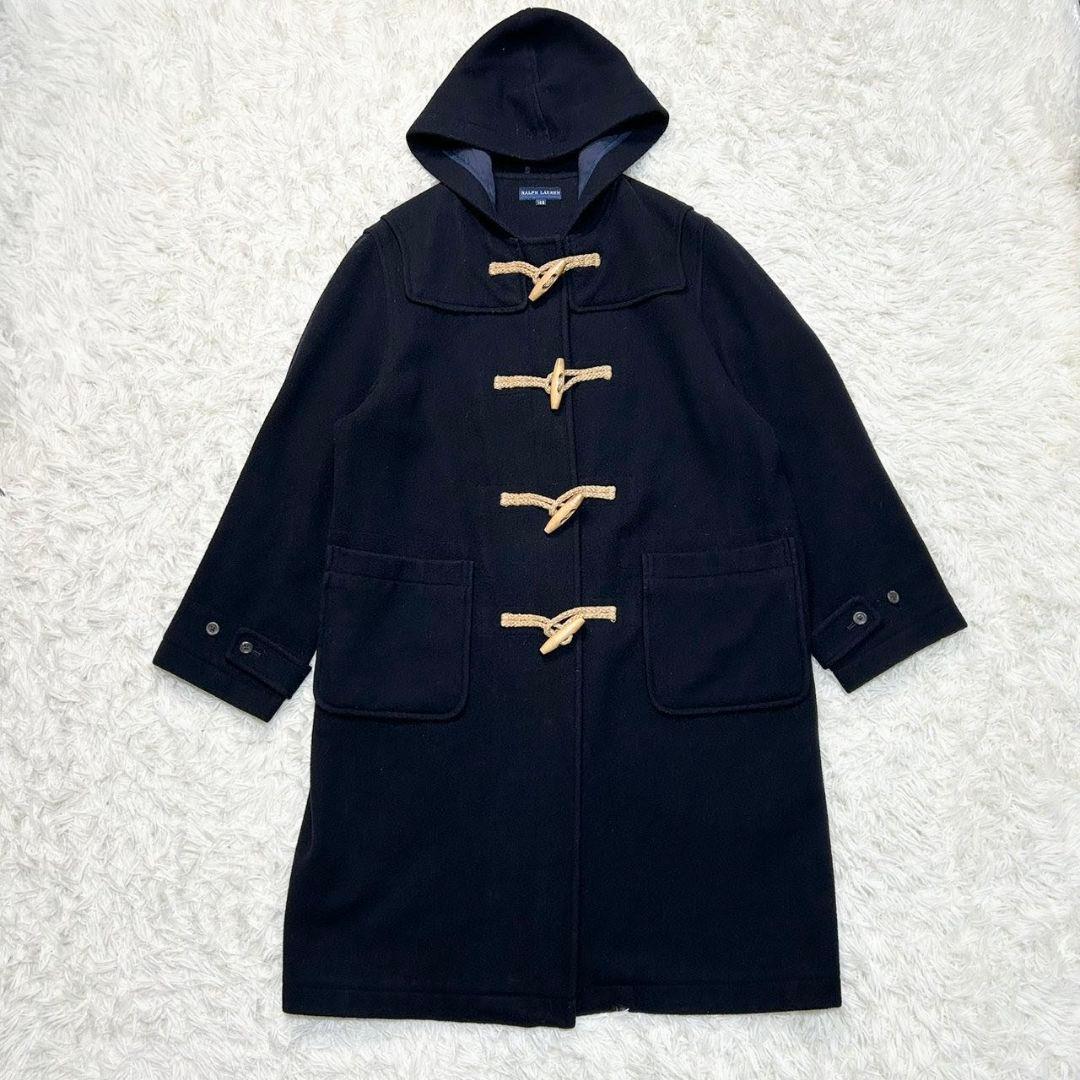 【美品】ラルフローレン ダッフルコート ロング ウール ネイビー 160