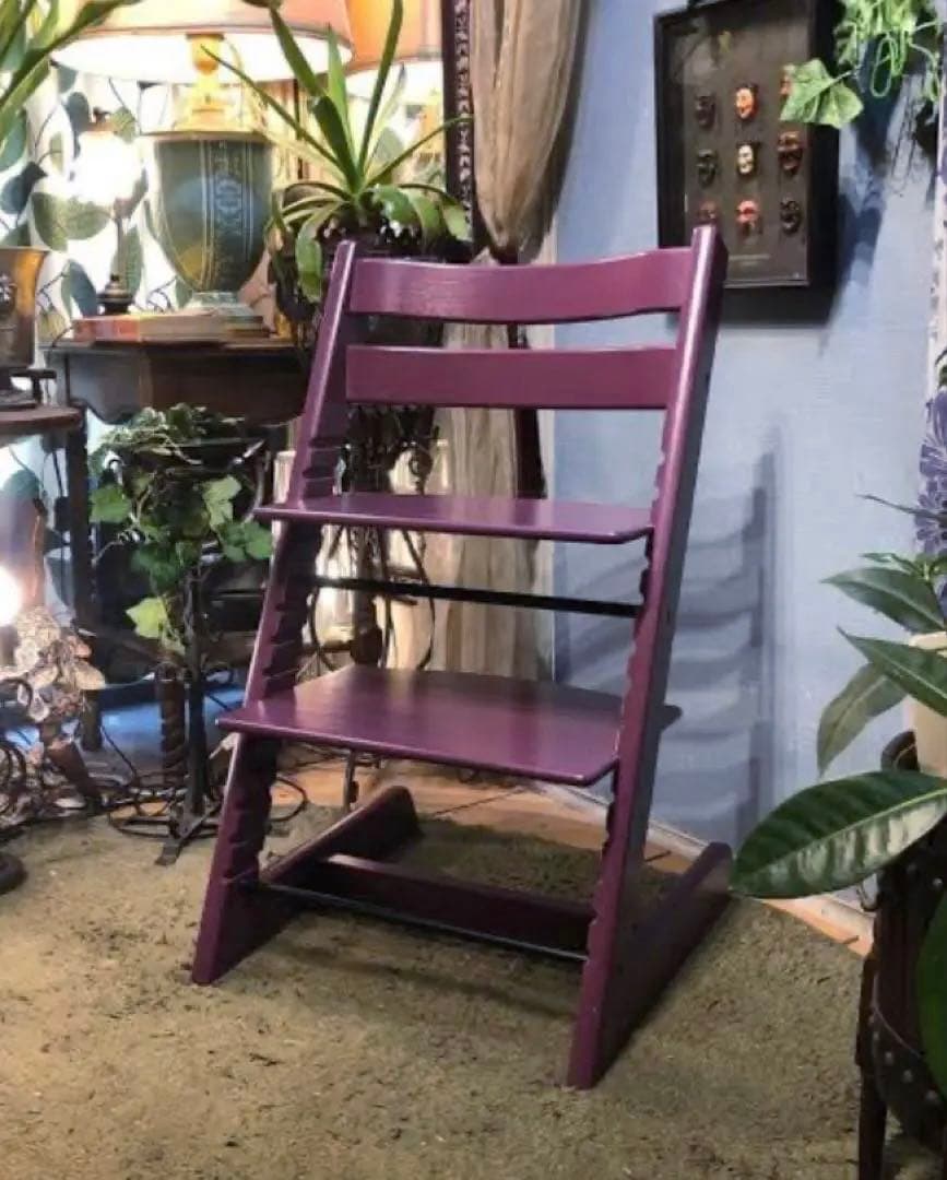 【美品】STOKKE トリップトラップ　パープル　+テーブル(白)