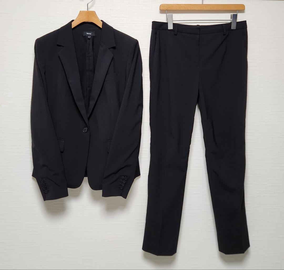 セオリー　レディース　パンツスーツ　ブラック　無地　大きいサイズ　希少サイズ