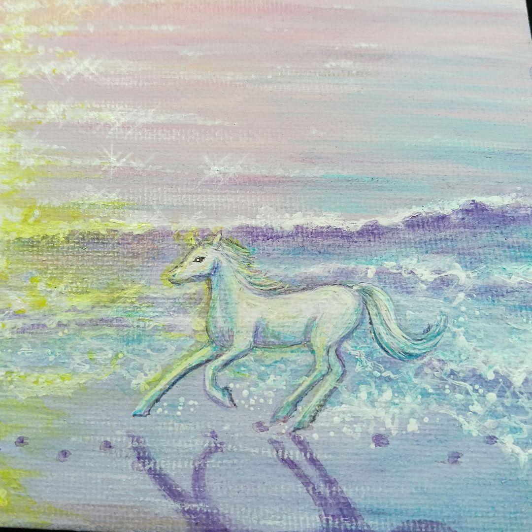 No.560 F3 浜辺の馬 アクリル画 原画 干支 午年 開運絵画 - メルカリ