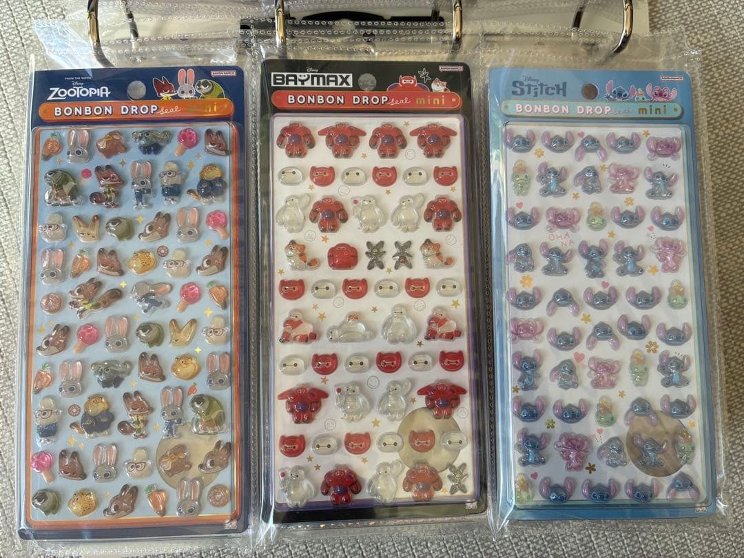 ボンボンドロップシール ズートピア・ベイマックス・スティッチ シール