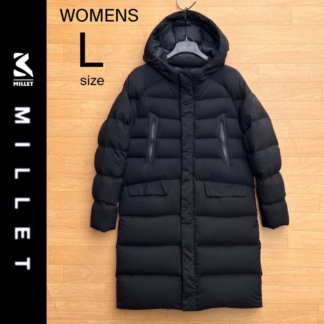 L ミレー ダウンコート ロングダウンジャケット ブラック ベンチコート