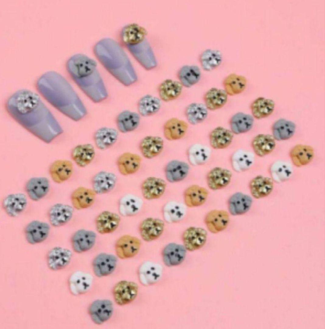 犬 トイプードル 3Dネイルパーツ4色（12個） - メルカリ