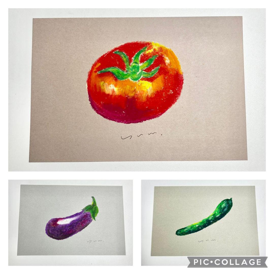 原画　夏野菜3枚セット