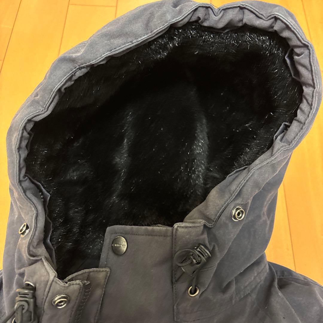 Carhartt ダークブルー フード付きジャケット - メルカリ