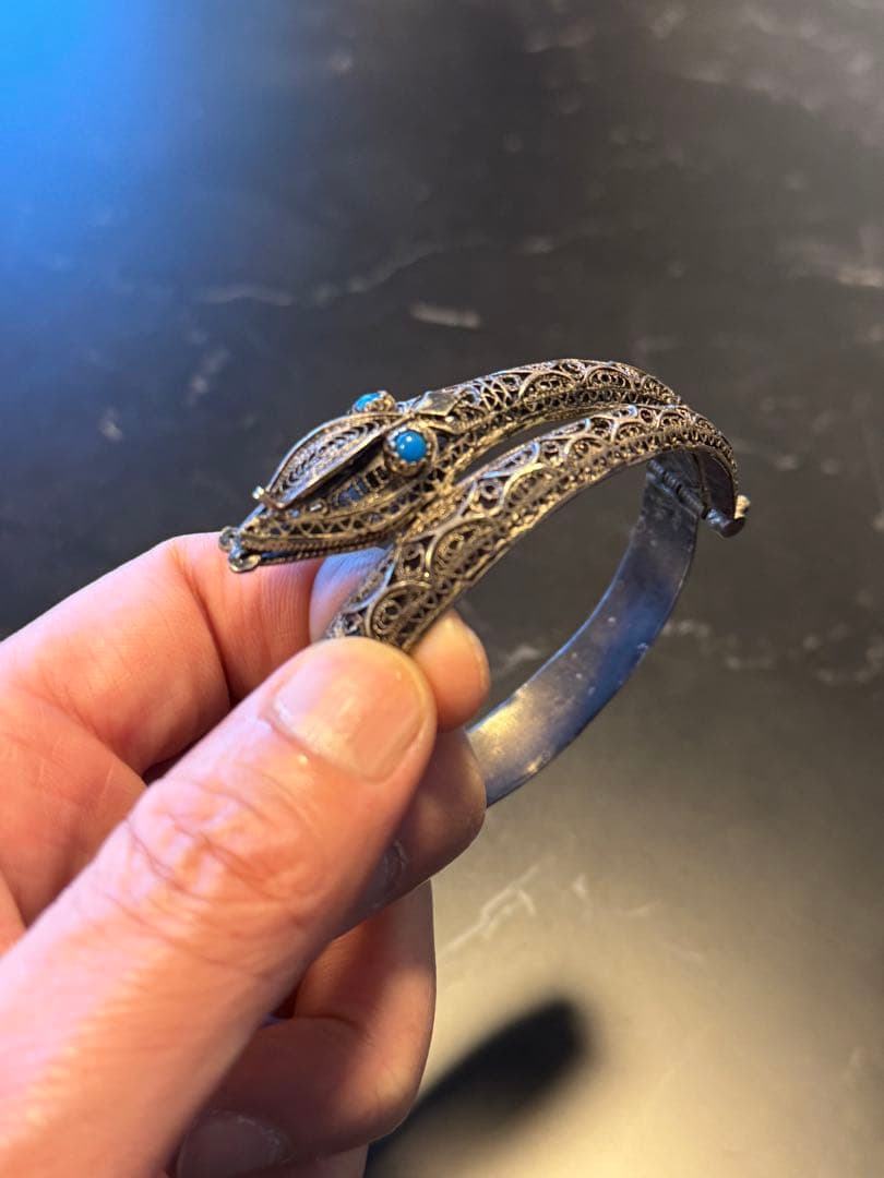 アンティーク　モロッコ　ブレスレット　シルバー　ビンテージ