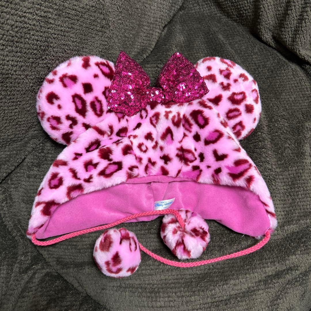 ミニーヒョウ柄ファンキャップ