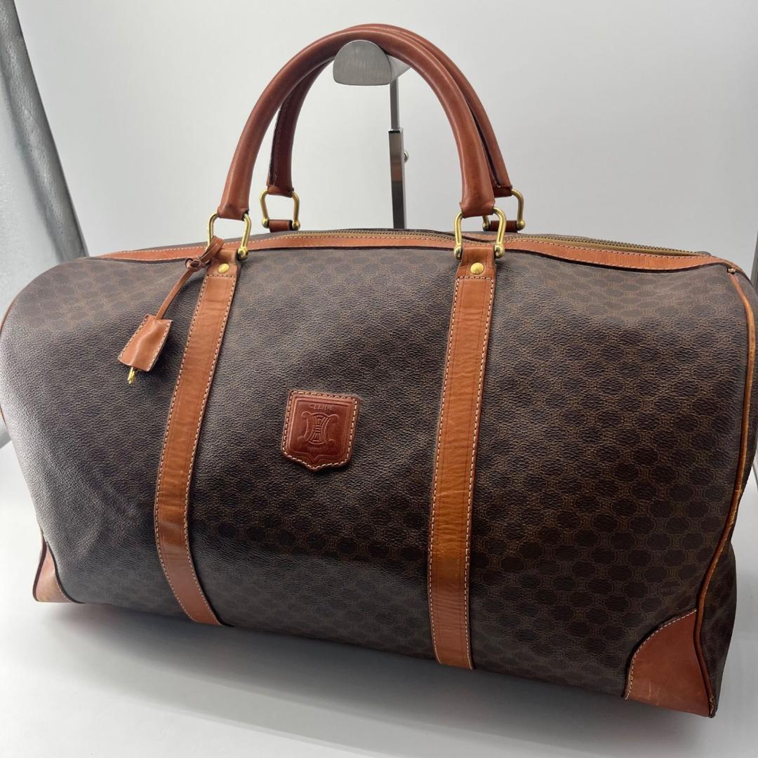 15962✨良品✨セリーヌ ボストンバッグ マカダム柄 大容量 旅行カバン
