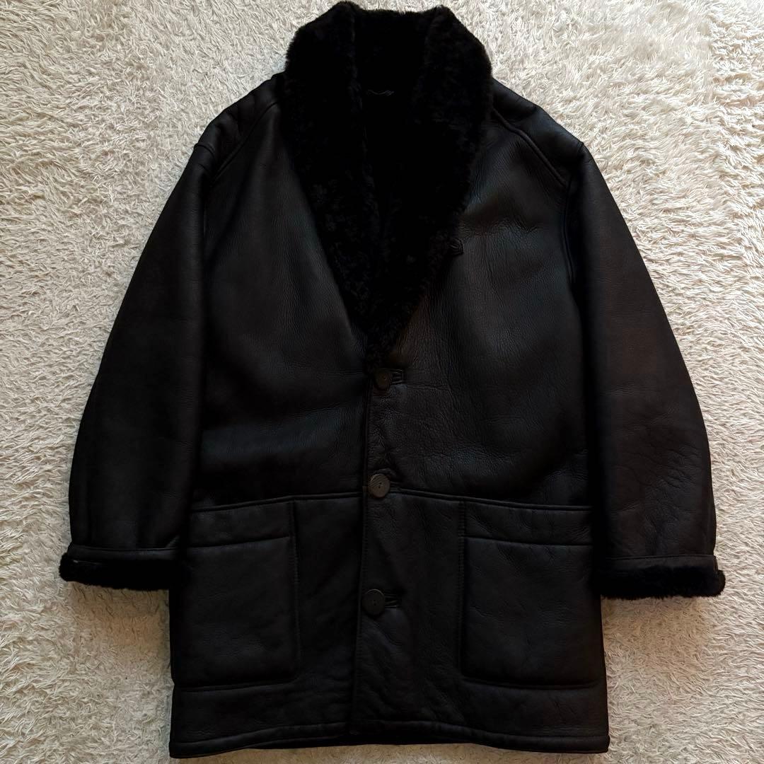 ★美品★ Sawyer of Napa リアルムートン コート USA製 黒