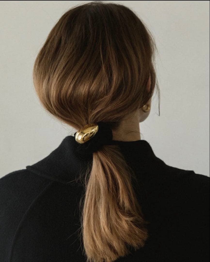 ★chma⭐︎ ★LETICIAエッグ ベルベット シュシュ ブラック LETICIA＞リボン ベルベットシュシュ