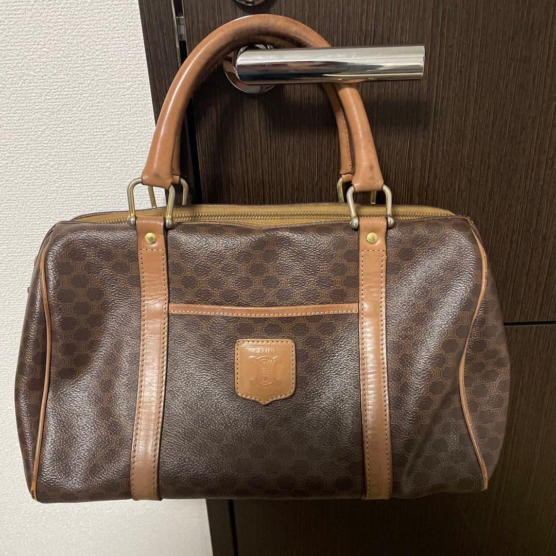 CELINE ミニボストンバッグ ブラウンレザー