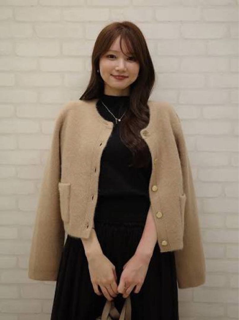 FRAY I.D フォックスウールニットジャケット BEG 美品