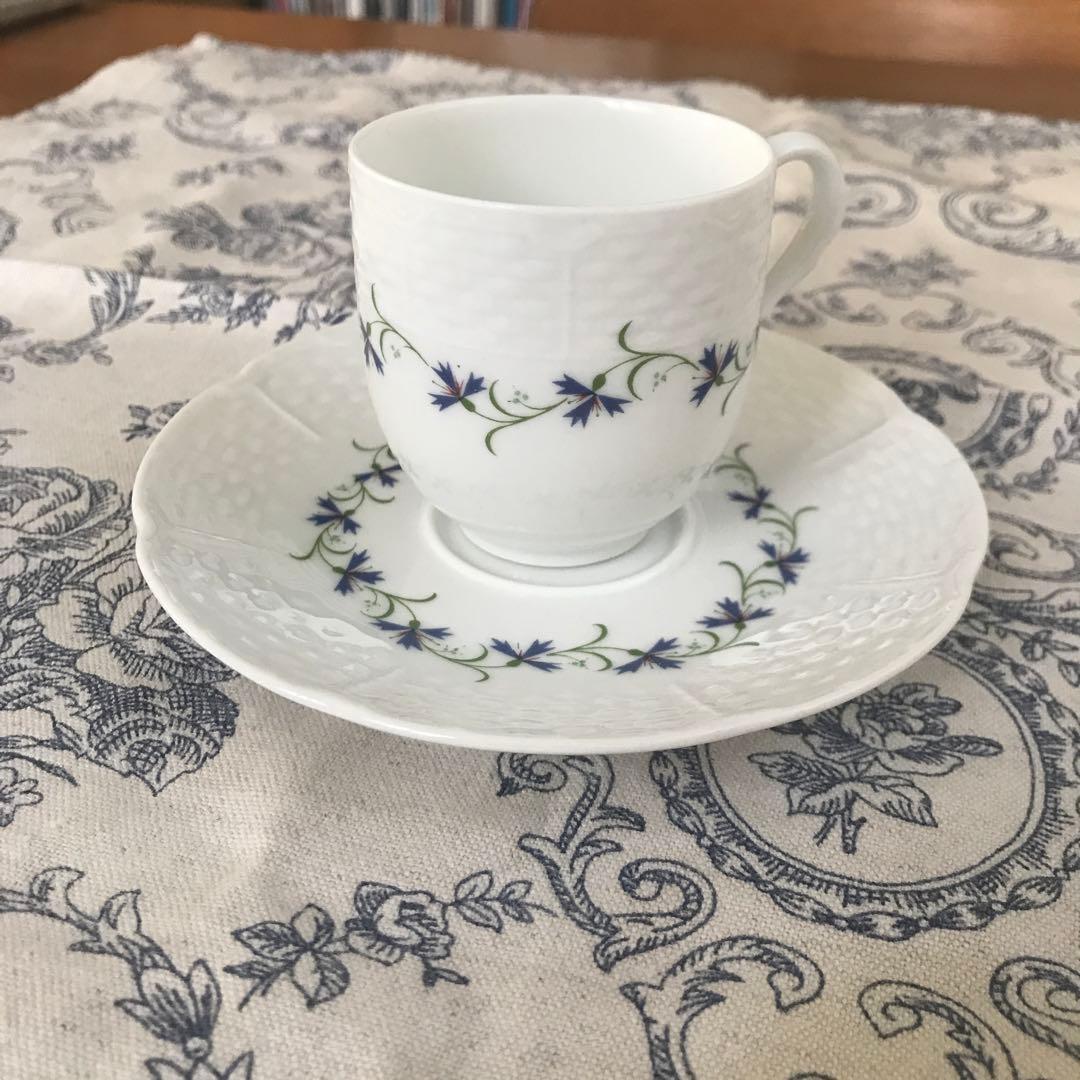 リモージュ レイノー ブルーエ 矢車菊のカップ&ソーサー デミタス