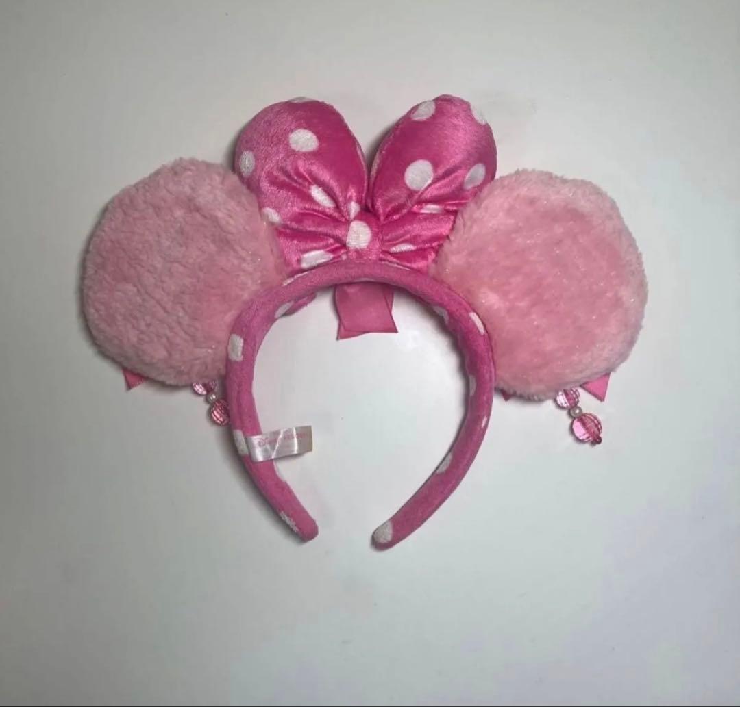 ミニーイヤリングカチューシャ ピンク ディズニ 水玉リボン - メルカリ