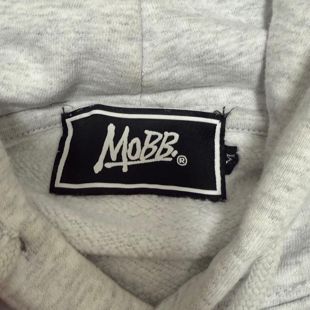 《美品》MOBB セットアップ スウェット パーカー ライトグレー ロゴ 裏起毛