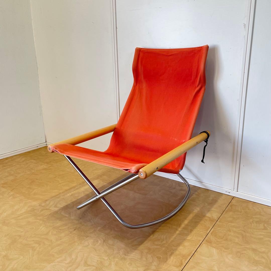 ニーチェアF ロッキング オレンジ 藤栄 Nychair 折りたたみ椅子 イス ニーチェア エックス ロッキング Nychair X Rocking フォールディング