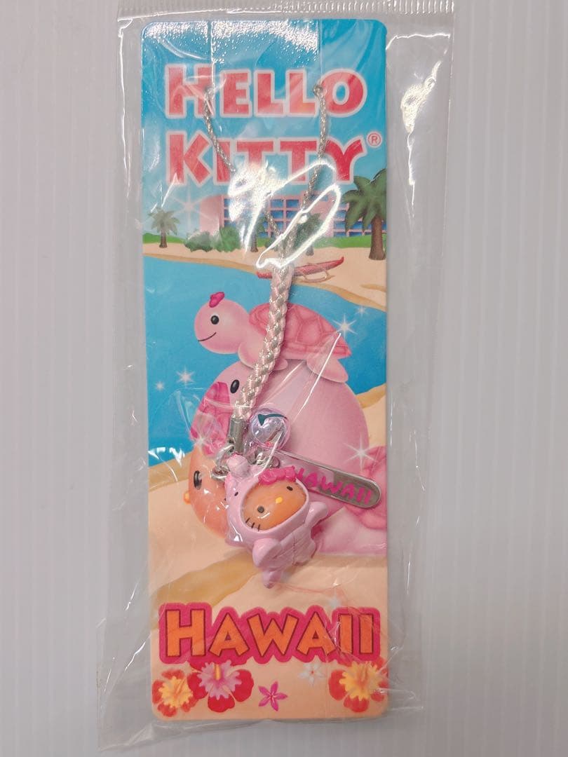 ハローキティ　日焼けキティ　ストラップ　根付　亀　ご当地　ハワイ　限定 ハローキティ ご当地ストラップ ハワイ ワイキキ 3487ハローキティ