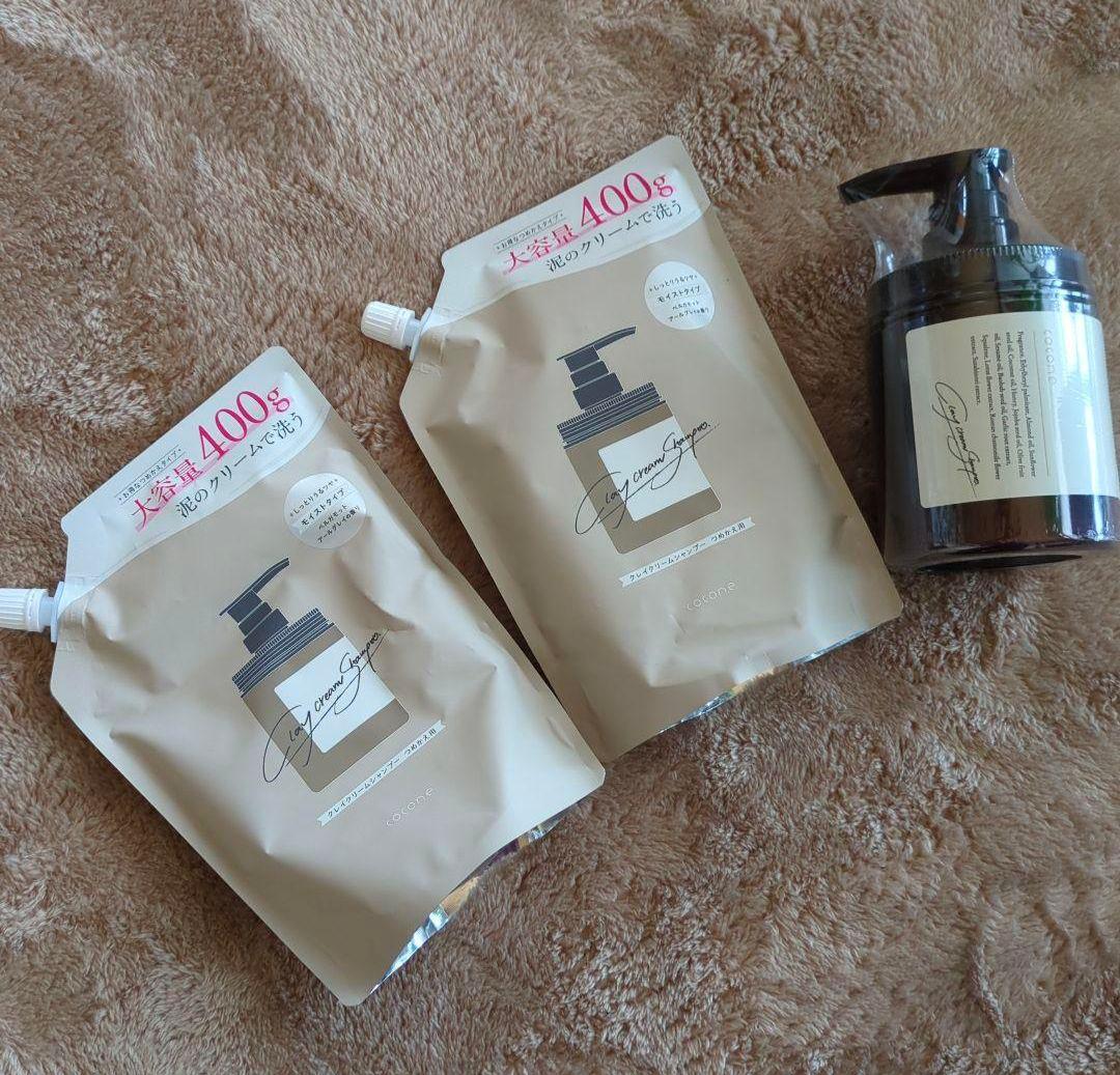 cocone クレイクリームシャンプー本体、 替えセット