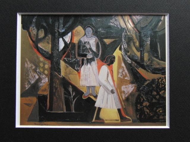 島田章三、【林の中】、希少な大判額装用画集より、美品、日本人画家