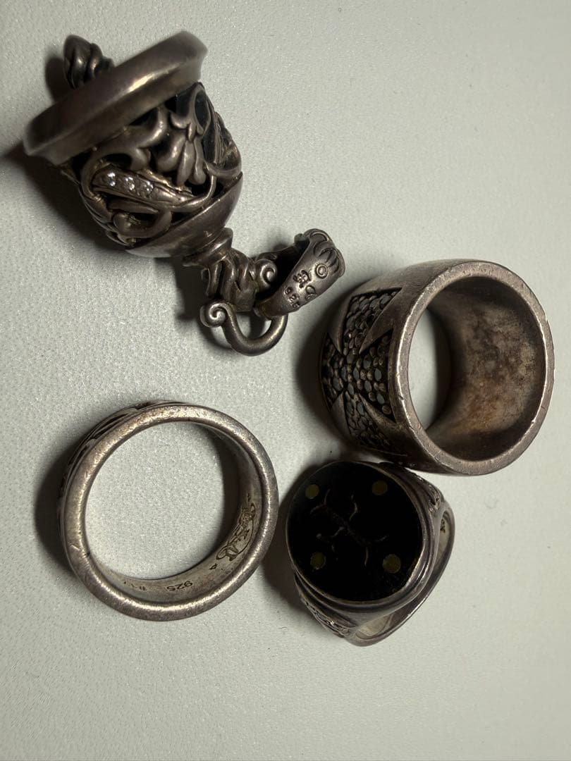 アクセまとめ売り シルバー925 装飾 リング ネックレストップ silver