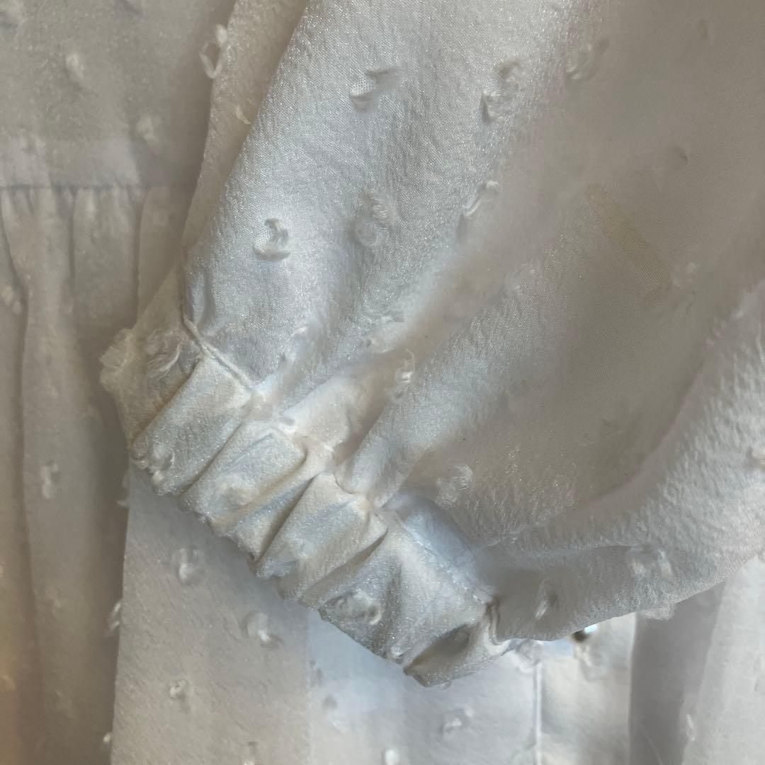 SONO ソーノ プチリボンジャカード 2WAYシアーブラウス ホワイト