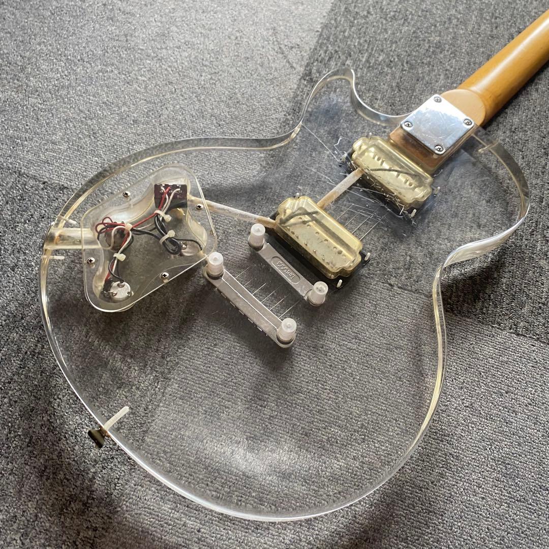 特価ーJUNO アクリルレスポール 透明 エレキギター アクリルギター