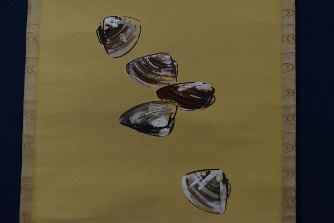 【真作】佐野五風/蛤図/ハマグリ図/掛軸/名家伝来/AA-118