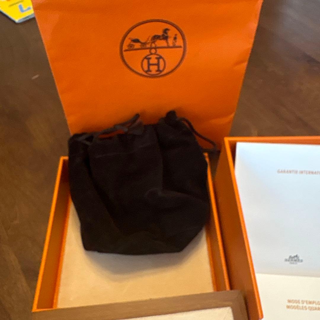 HERMES ブラックレザー 《Hウォッチ》 ミニ