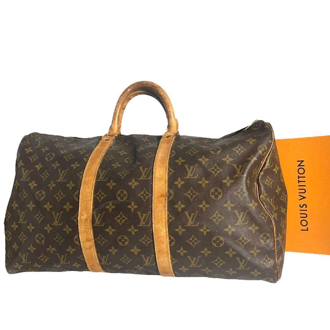 【鑑定済】ルイヴィトン　モノグラム　キーポル50　ボストンバッグ　茶色　ブラウン