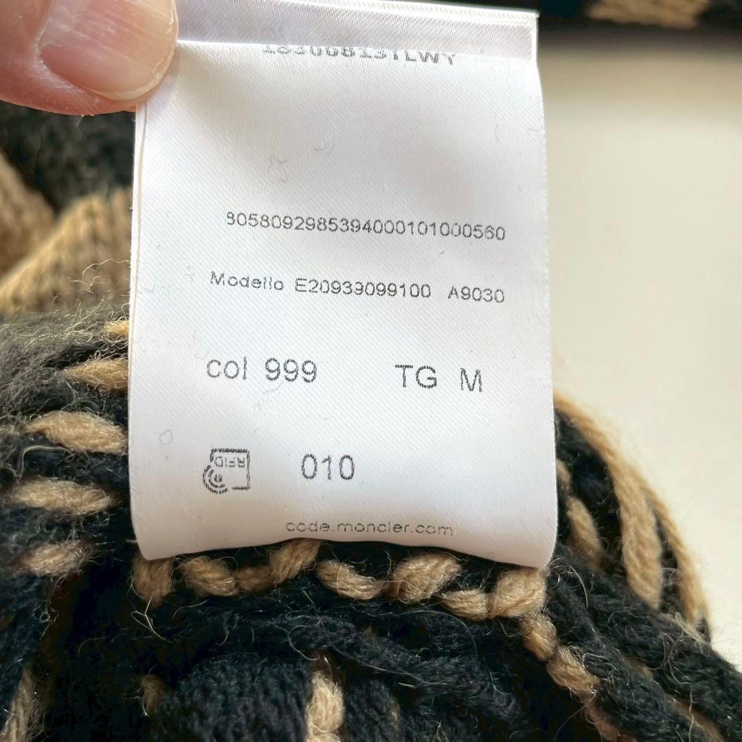 モンクレール】ニット セーター 総柄 ロゴ M 黒 アルパカ混 - メルカリ