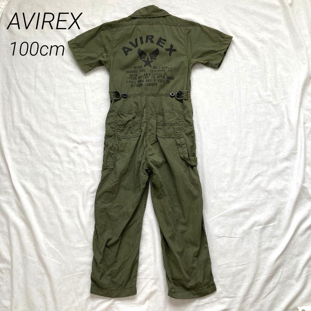 AVIREX アヴィレックス キッズ 半袖 つなぎ 100cm オーバーオール