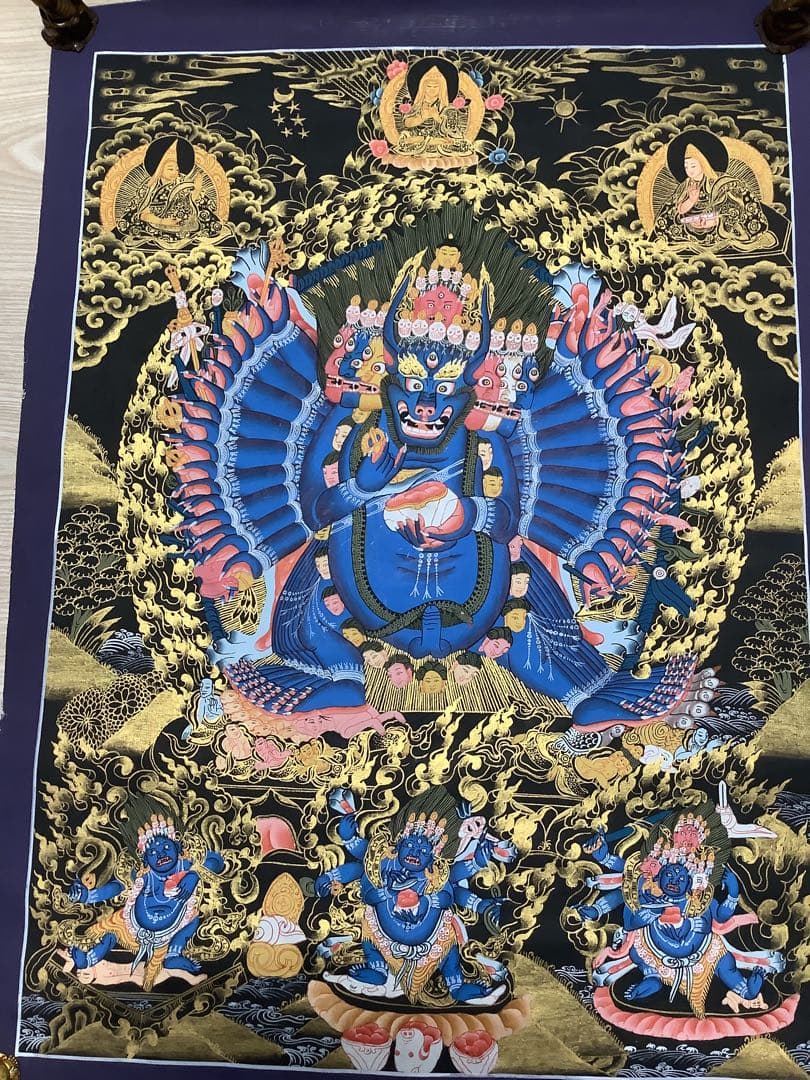 チベット密教 新品 》 ヤマーンタカ タンカ 曼荼羅 手描き 1点物