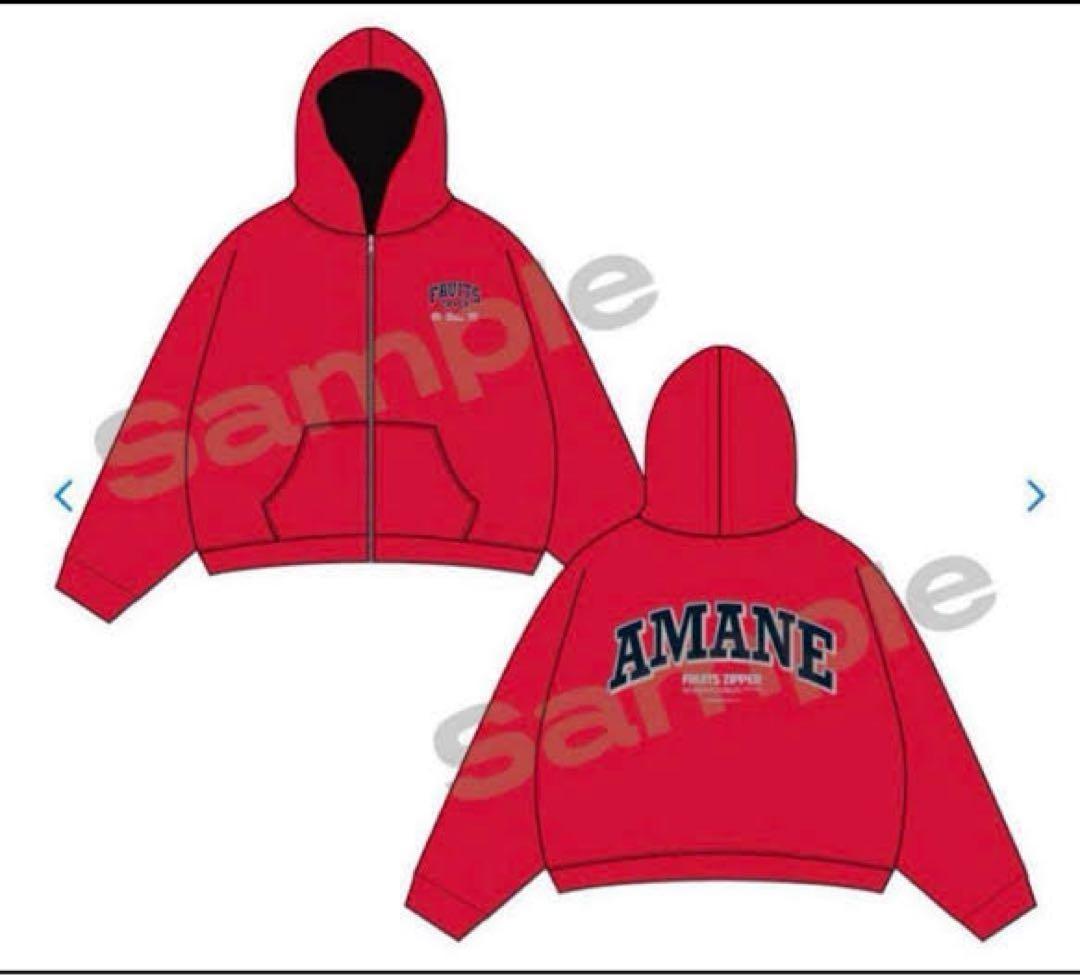 FRUITS ジッパー付きパーカー 赤 月足天音 推しアピパーカー