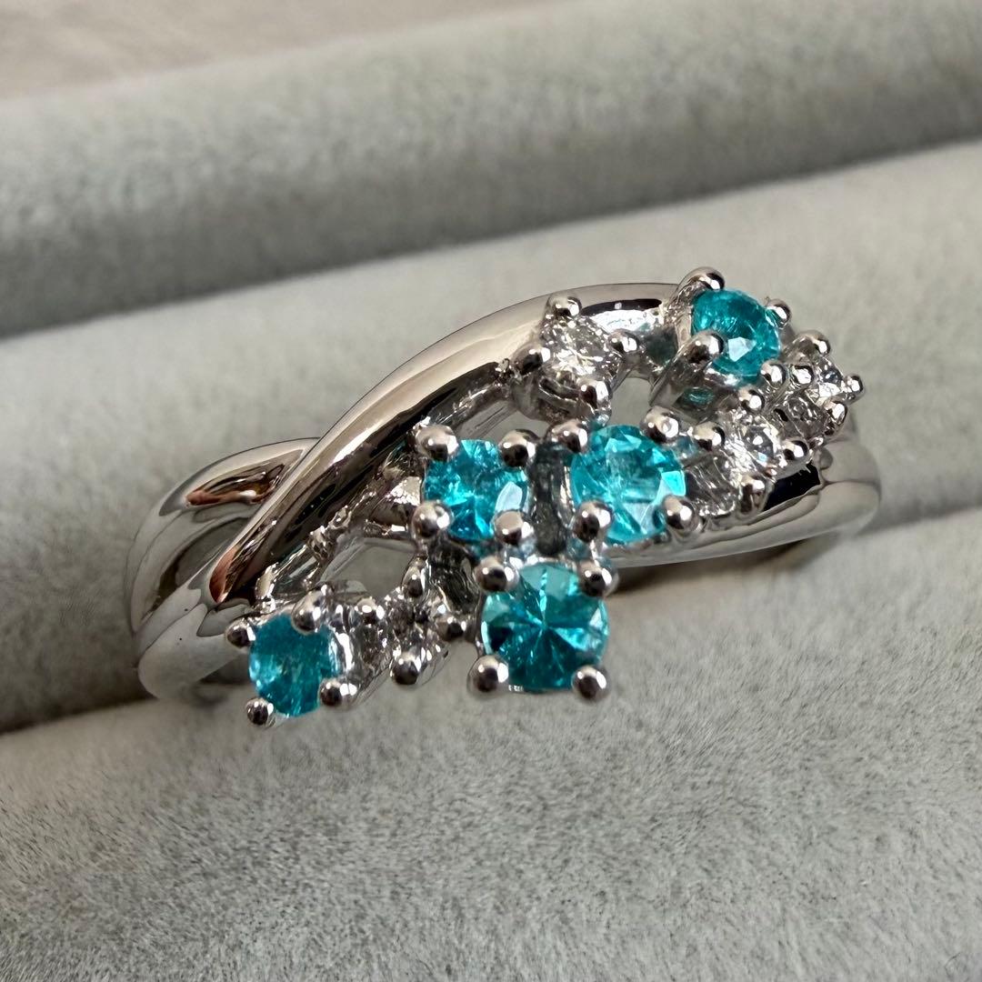 TASAKI パライバトルマリン ダイヤモンド リング Pt900 11号