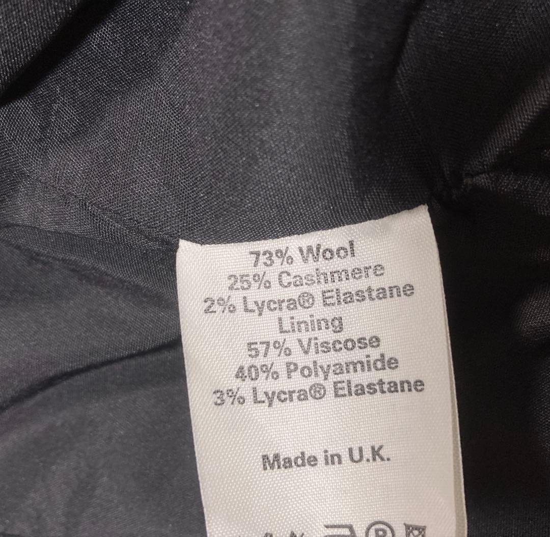 美品 ZIGSAW ジグソー パンツスーツ ヘリンボーン カシミヤ混 英国製