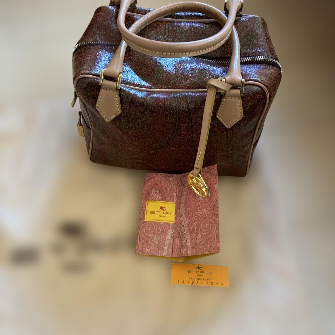 vurisho様エトロブラウン ハンドバッグ