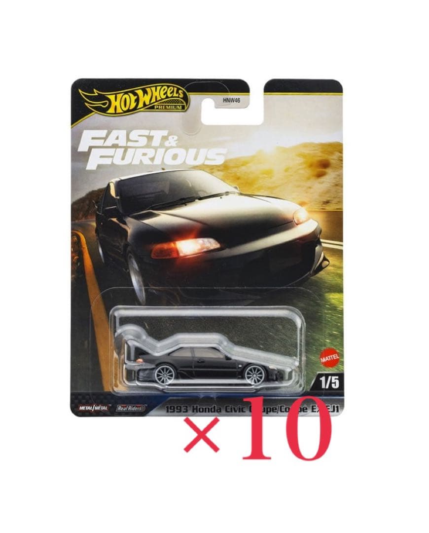 ホットウィール ワイルドスピード 1993ホンダ シビックType R 10台
