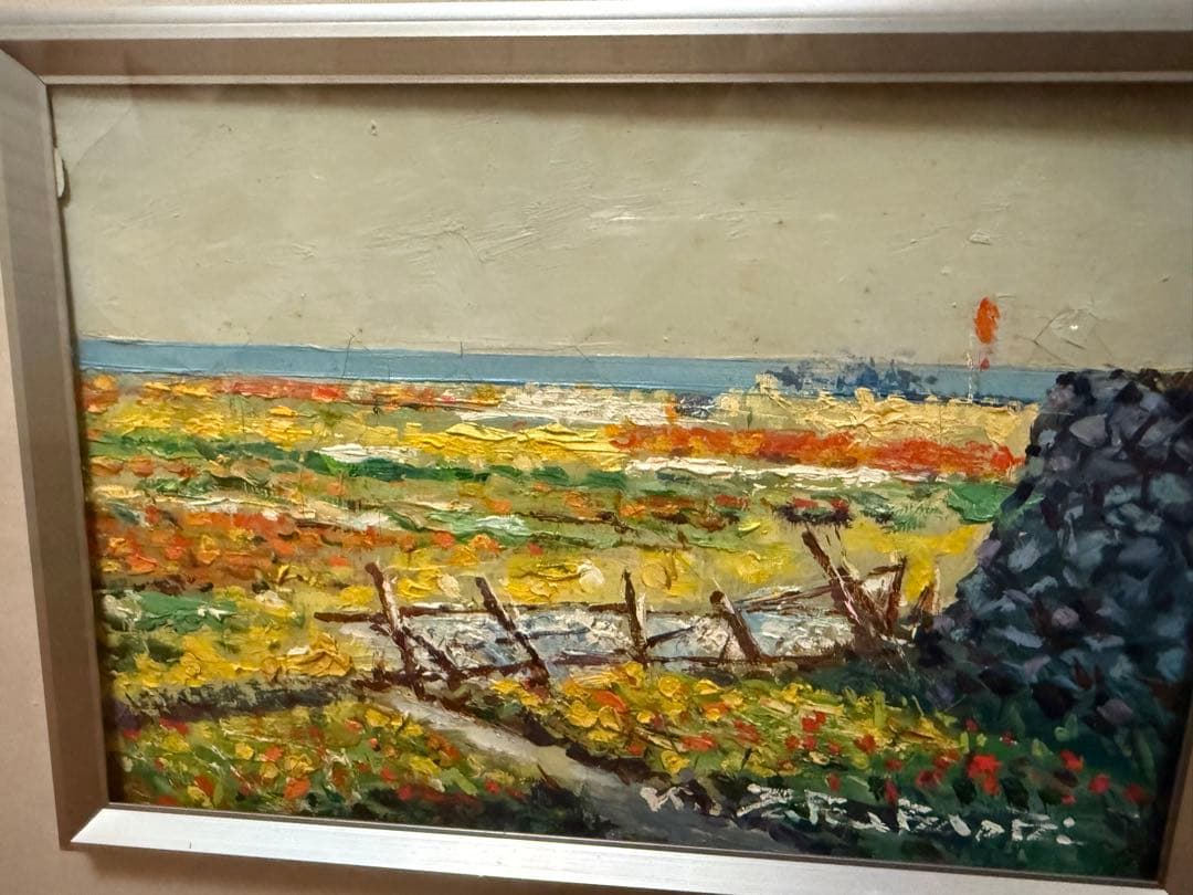 96.「千倉花畑」髙橋一善 油絵